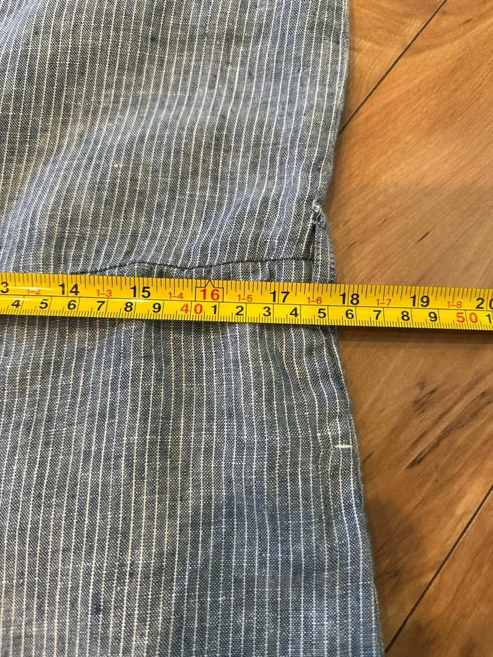 Everlane Blue White Pinstripe Linen Blend Belted Jumpsuit Estimated M